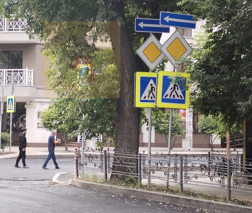 «Два одинаковых дорожных знака в полуметре друг от друга»