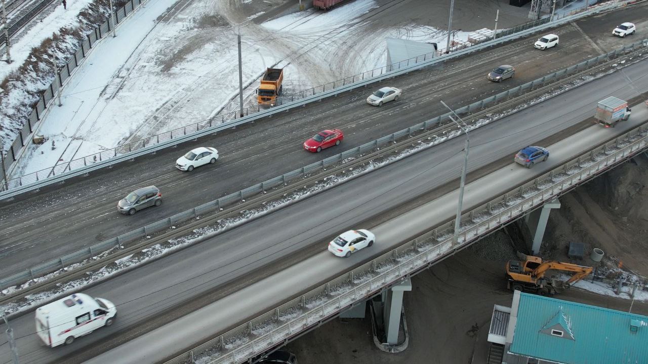 Открыто движение транспорта по второй части путепровода на Джамбула