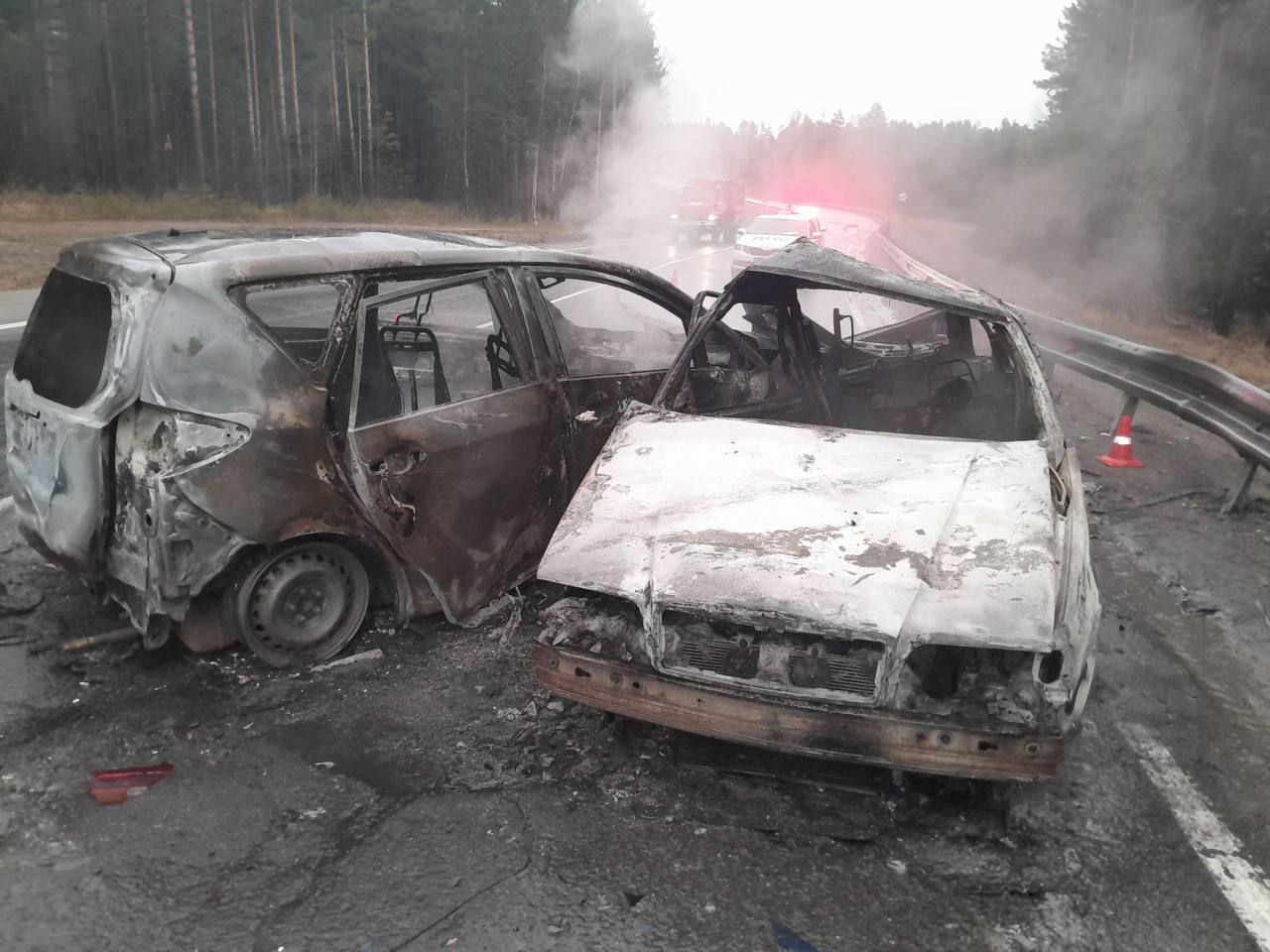 Два человека погибли в загоревшемся автомобиле на трассе «Байкал»