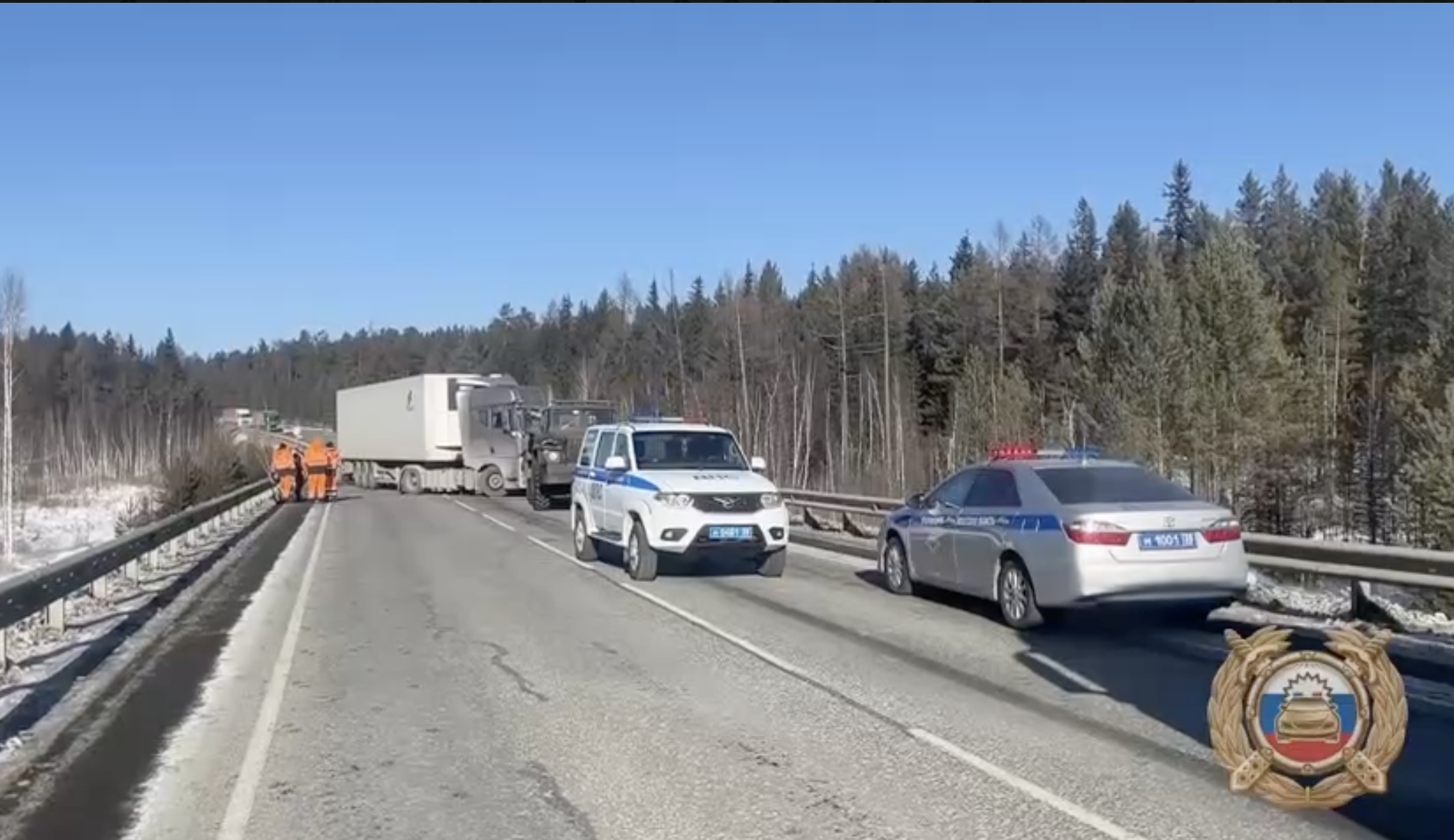 Четыре большегруза столкнулись на федеральной трассе в Нижнеудинском районе