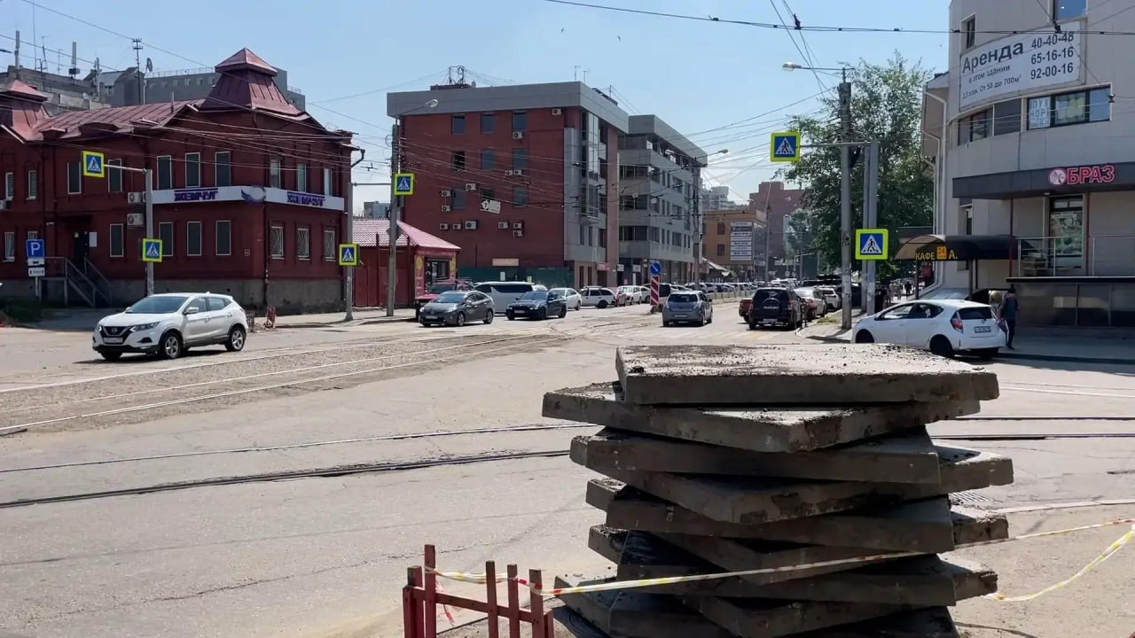 В Иркутске ремонтируют трамвайные пути